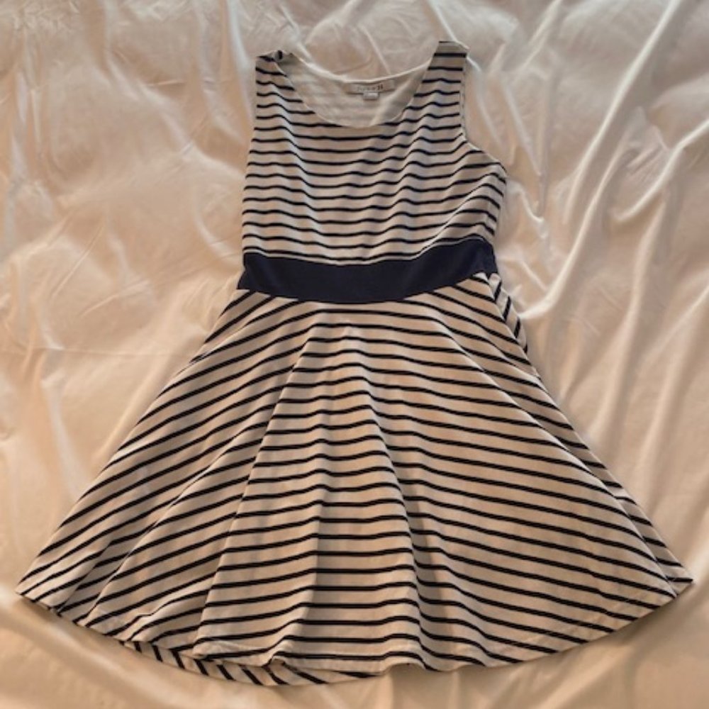 Nautical-striped skater dress